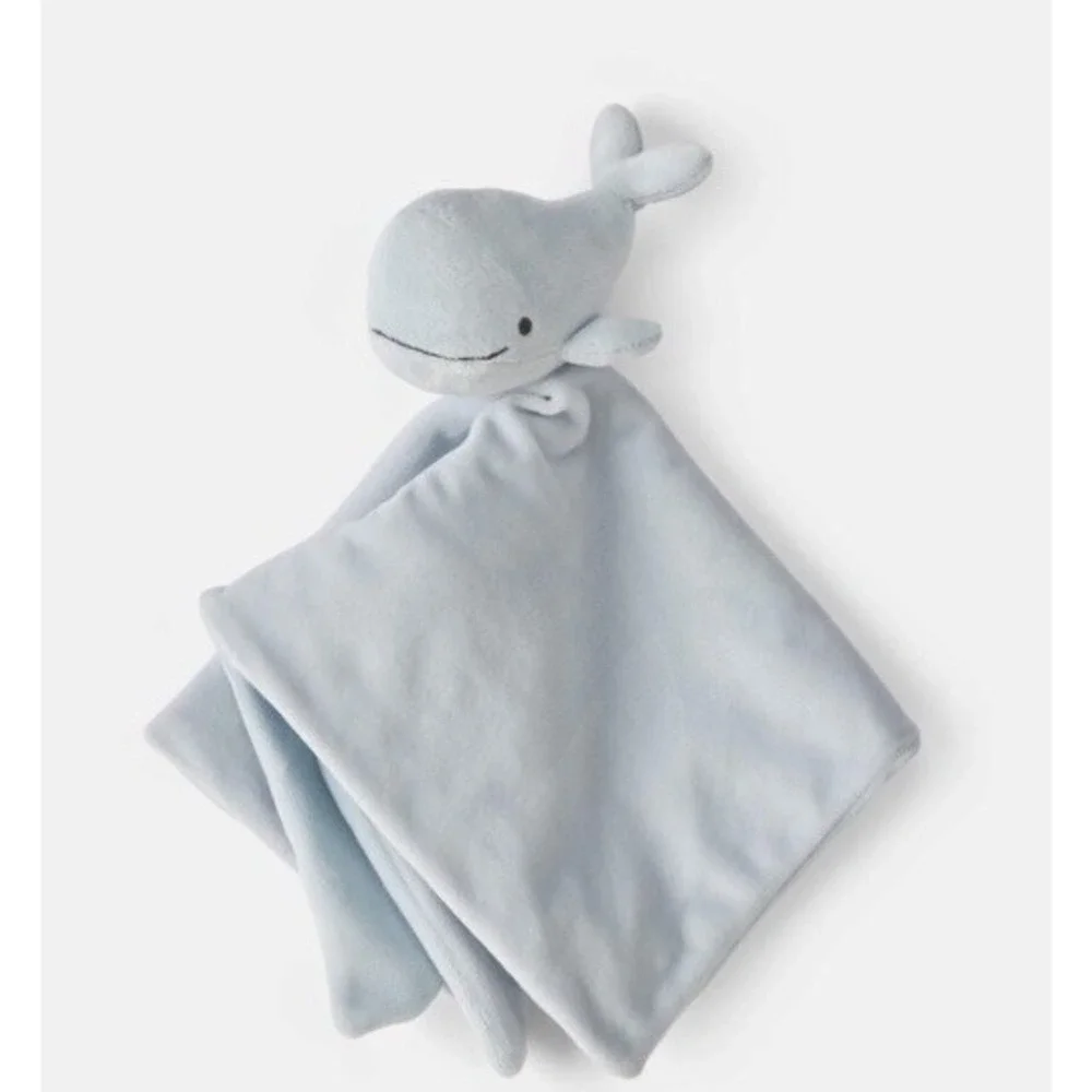 NWT Carters Baby Blue Whale Lovey Cuddle Plush Newborn Infant Security Blanket